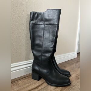 NWOT Black leather knee high boots